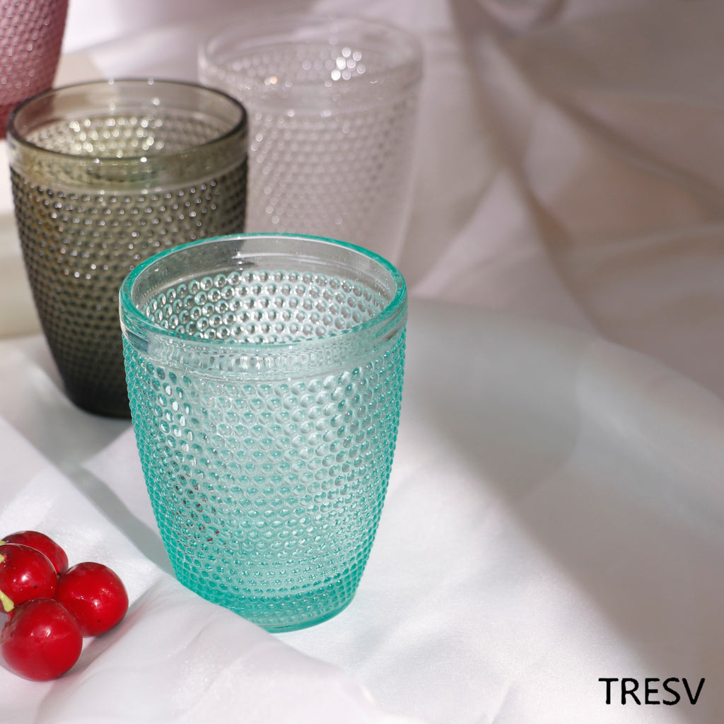 Set de 6 Vasos de Cristal de Colores 250ml ,Vidrio de Alta Calidad | Apto para Lavavajillas