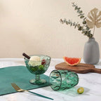 Set de 6 Vasos Colores o Transparente, Vaso de Cristal agua de 300 ml, Vaso de Agua y Bebidas, Aptos para Lavavajillas (Verde)