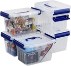 Set 3 Cajas de Ordenación 12L Almacenamiento Plástico Transparente Hermético