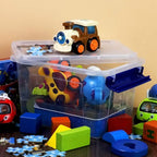 Set 3 Cajas de Ordenación 12L Almacenamiento Plástico Transparente Hermético