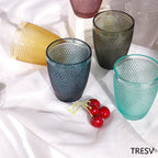Set de 6 Vasos de Cristal de Colores 250ml ,Vidrio de Alta Calidad | Apto para Lavavajillas