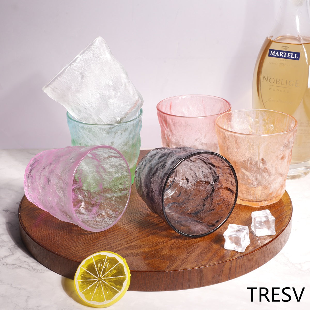 Set de 6 Vasos Colores o Transparente, Vaso de Cristal agua de 270 ml, Vaso de Agua y Bebidas, Aptos para Lavavajillas (Vaso Naranja 270ml)