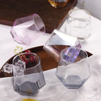 Set de 6 Vasos de cristal agua, Vasos Colores, Vasos de Cristal colores,Aptos para Lavavajillas (330 ml)