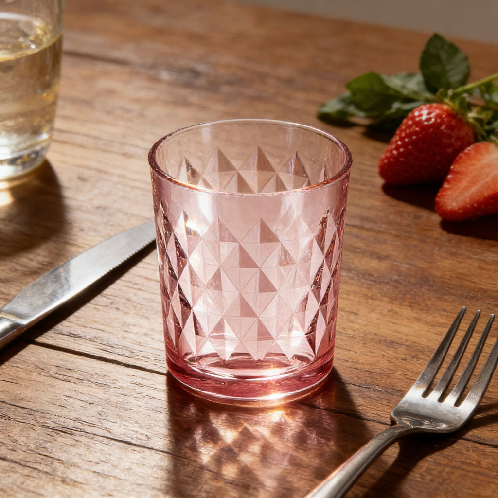 Set de 6 Vasos Colores de 360ml, Vaso de Cristal agua y Bebidas Alcohólicas,l,Aptos para lavavajillas