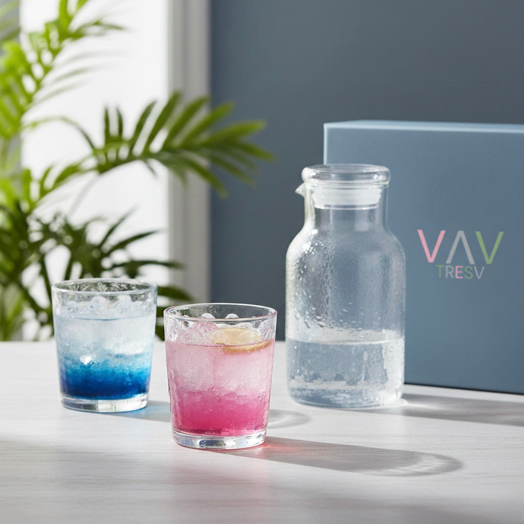 Set de 6 Vasos de Cristal Transparente 26cl, Vasos de Agua y Bebidas Alcohólicas, Aptos para Lavavajillas