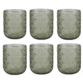 Set de 6 Vasos Colores de 250ml, Vaso de Cristal agua y Bebidas Alcohólicas con Patrón Girasol ,Aptos para lavavajillas