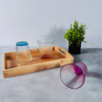 Set de 6 Vasos de cristal agua de Colores, Vasos de Cristal de 310ml Multicolor y Transparentes