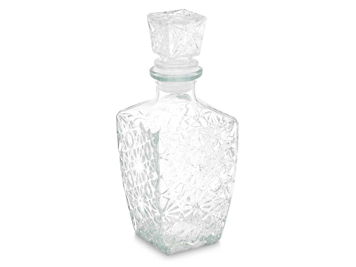 Jarra de cristal de 450ml para agua,whisky, coñac, Jarra de Vidrio para licores,brandy,ron, Decantador de whisky con tapón, Jarra de agua cristal