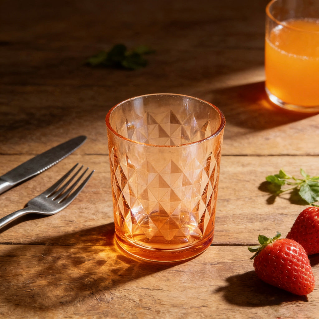 Set de 6 Vasos Colores de 360ml, Vaso de Cristal agua y Bebidas Alcohólicas,l,Aptos para lavavajillas