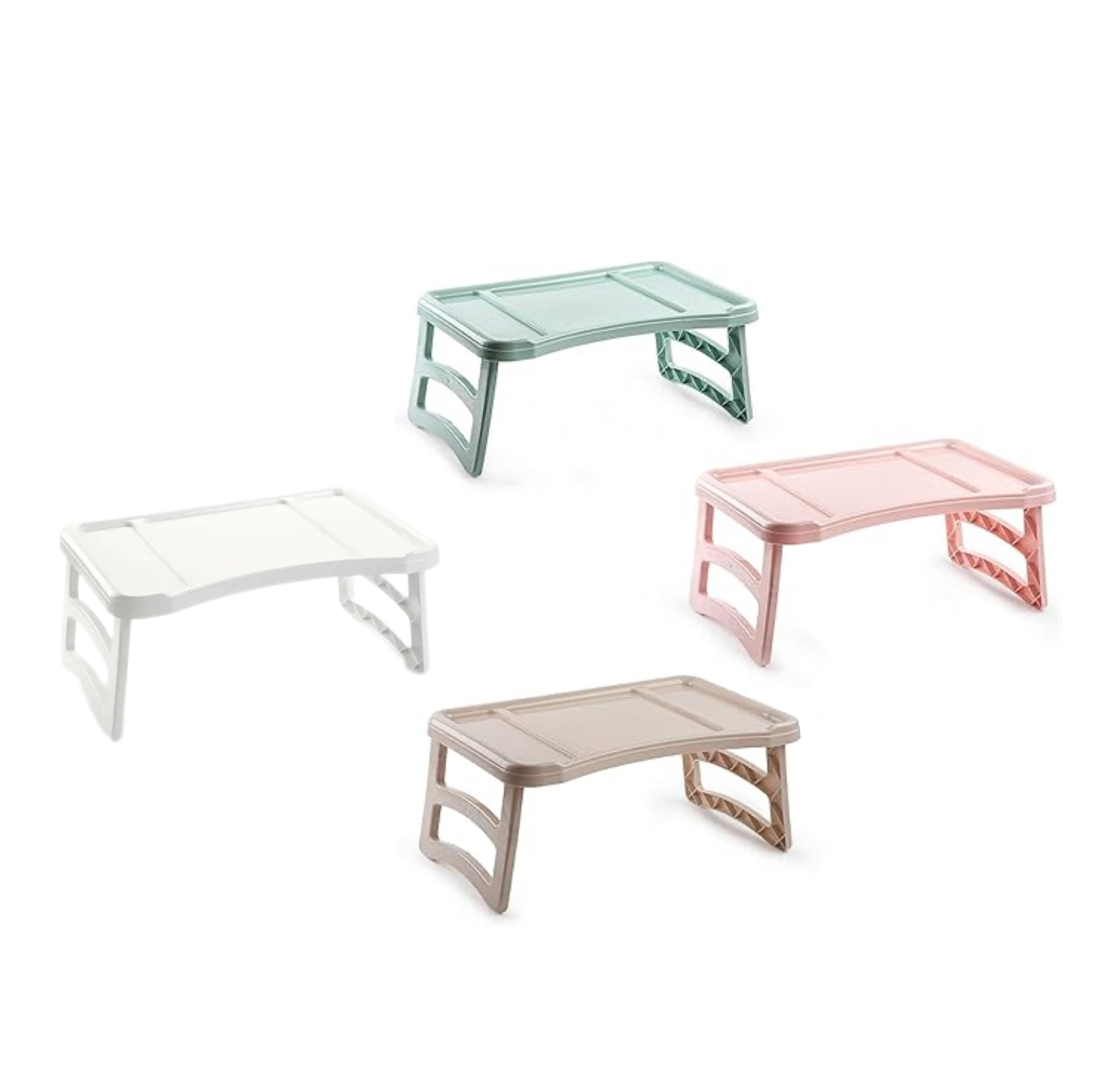 Bandeja Plegable de Plástico, 51 x 33 x 23,5 cm, Mesa Multiuso para Desayuno, Ordenador Portátil