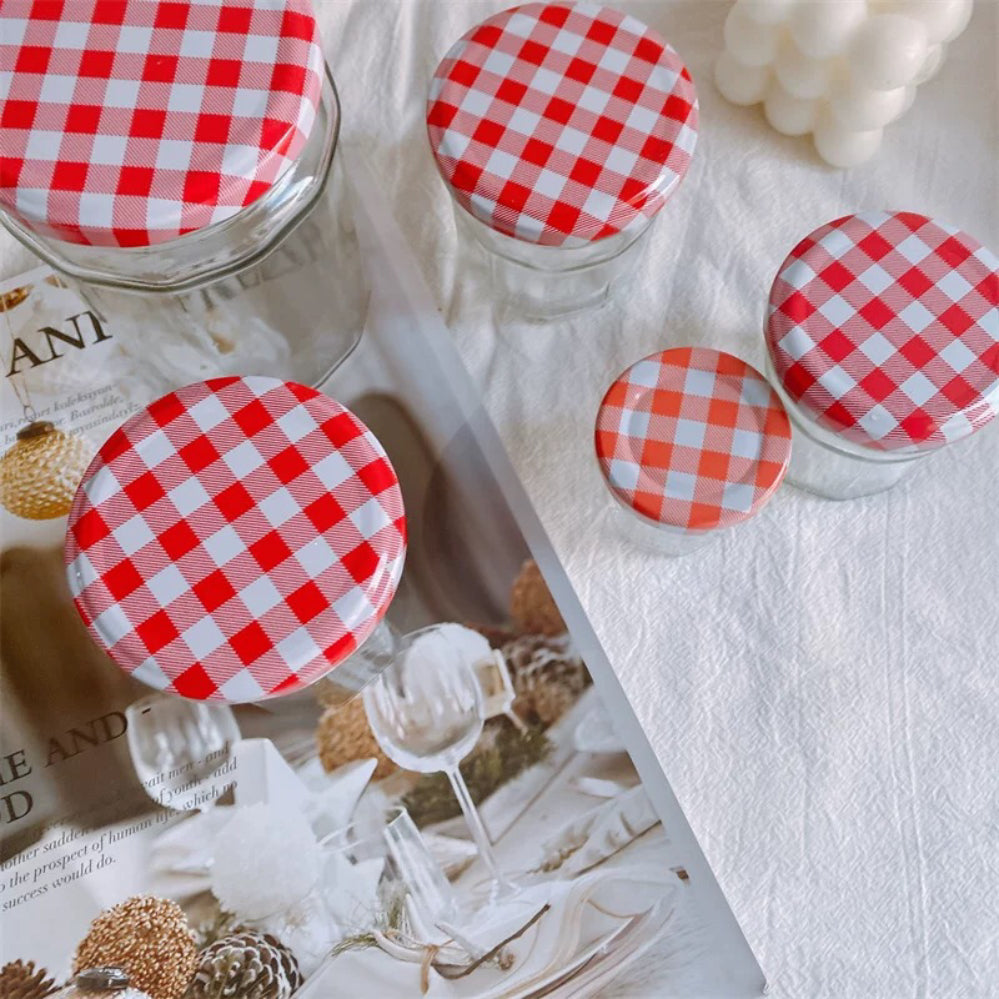 Set de 6 Botes de Cocina Almacenaje de Cristal, Tarros de Cristal con tapa 250cc, 330cc, 450cc y 1000cc, Aptos para
