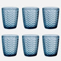 Set de 6 Vasos Colores, Vaso de Cristal agua de 290cc, Vaso de Agua y Bebidas, Aptos para Lavavajillas