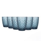 Set de 6 Vasos de Cristal 250ml | Diseño de Diamante Elegante | Aptos para Lavavajillas | Vidrio Sin Plomo para Agua y Refrescos