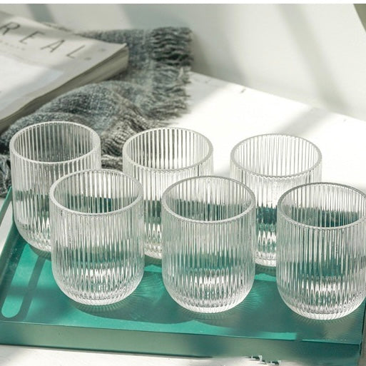 Set de 6 Vasos de Colores de cristales,Vaso de Vidrio de 270ml ,Productos de vidrio de alta calidad,Vasos de Bebida, Alcohol y Agua, Apto para uso diario