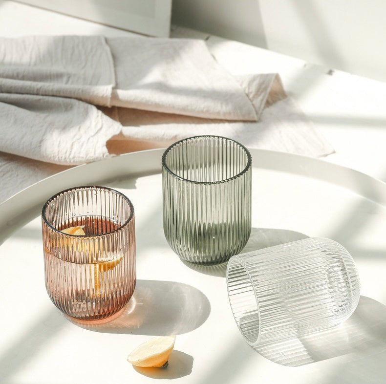 Set de 6 Vasos de Colores de cristales,Vaso de Vidrio de 270ml ,Productos de vidrio de alta calidad,Vasos de Bebida, Alcohol y Agua, Apto para uso diario