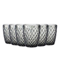 Set de 6 Vasos de Cristal 250ml | Diseño de Diamante Elegante | Aptos para Lavavajillas | Vidrio Sin Plomo para Agua y Refrescos
