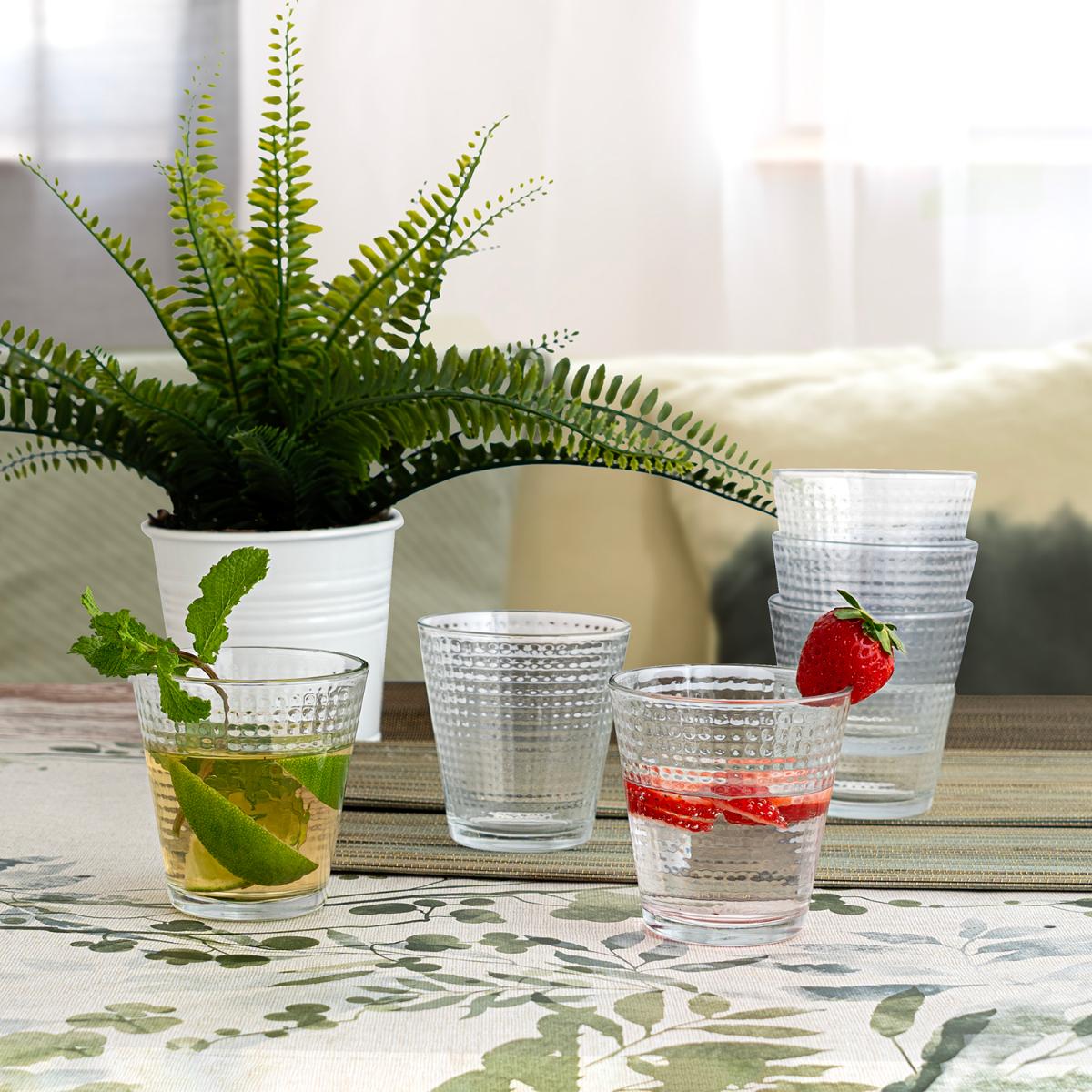 Set de 6 Vasos de cristal 25cl , vasos de agua de Transparentes, Aptos para Lavavajillas