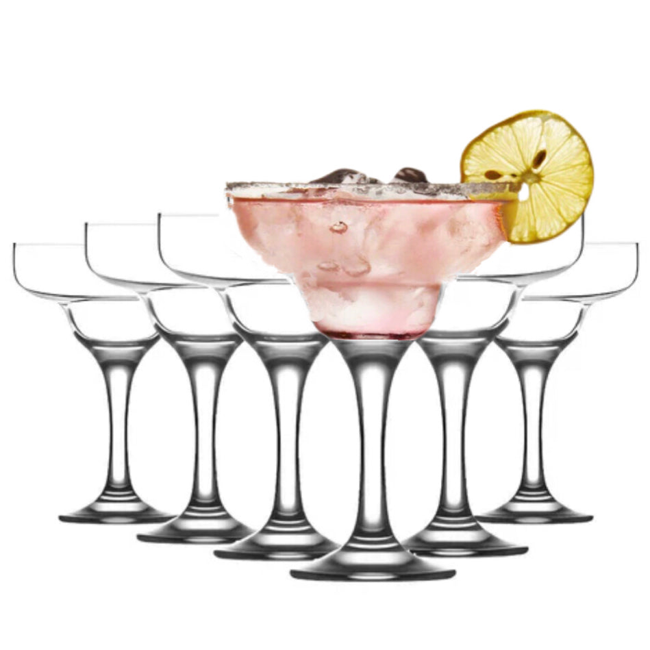Set de 6 Copas de Cristal de 300 cc, Copas de Cocktail de Cristal, Copa Margarita, Aptas para Lavavajillas