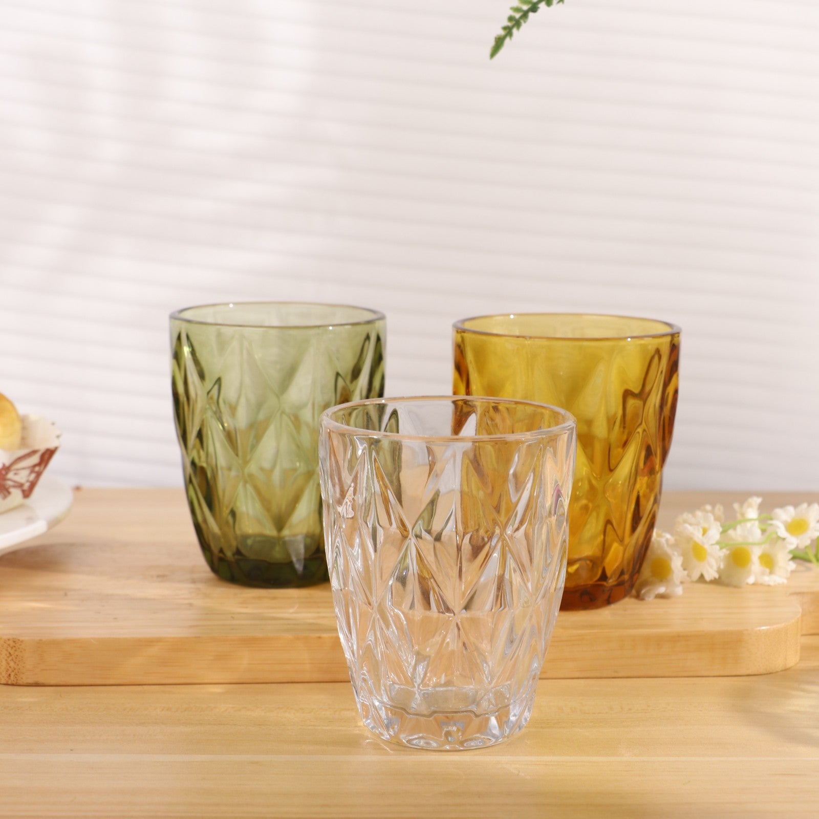 Set de 6 Vasos de Cristal Transparente, 300 ml, para Agua y Bebidas, Aptos para Lavavajillas