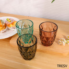 Set de 6 Vasos Colores, Vaso de Cristal agua de 300 ml, Vaso de Agua y Bebidas, Aptos para Lavavajillas (Rosa)