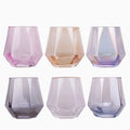 Set de 6 Vasos de cristal agua, Vasos Colores, Vasos de Cristal colores,Aptos para Lavavajillas (330 ml)