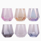 Set de 6 Vasos de cristal agua, Vasos Colores, Vasos de Cristal colores,Aptos para Lavavajillas (330 ml)