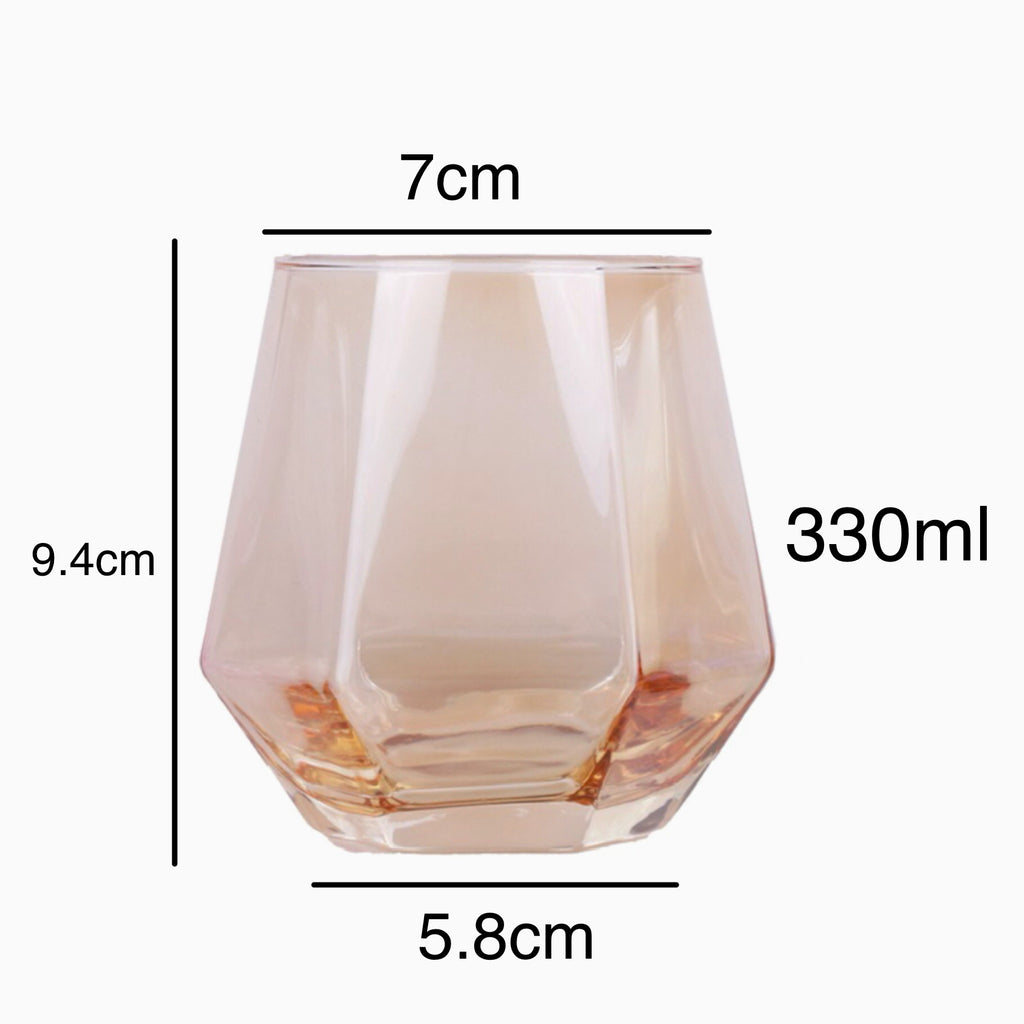 Set de 6 Vasos de cristal agua, Vasos Colores, Vasos de Cristal colores,Aptos para Lavavajillas (330 ml)