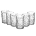 Set 6 Vasos de Cristal 250ml y 300ml Transparentes y Aptos para Lavavajillas Diseño Único con Textura de Corteza
