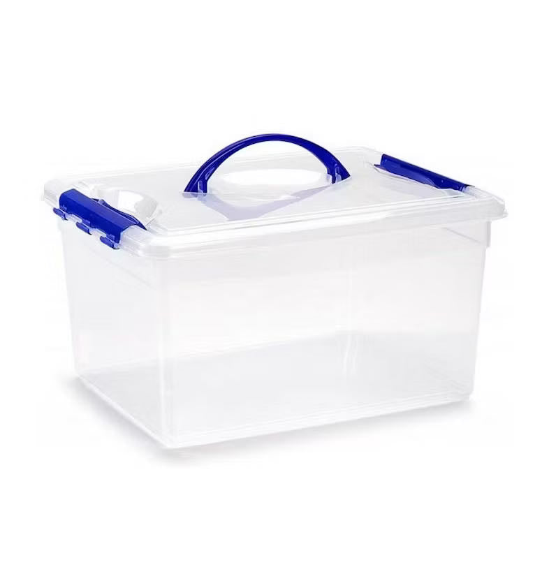 Set 3 Cajas de Ordenación 12L Almacenamiento Plástico Transparente Hermético