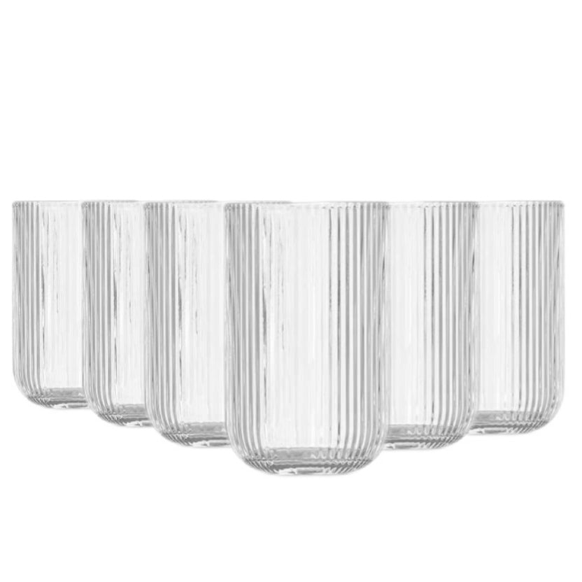 Set de 6 Vasos de Colores de cristales,Vaso de Vidrio de 430ml ,Productos de vidrio de alta calidad,Vasos de Bebida, Alcohol y Agua, Apto para uso diario