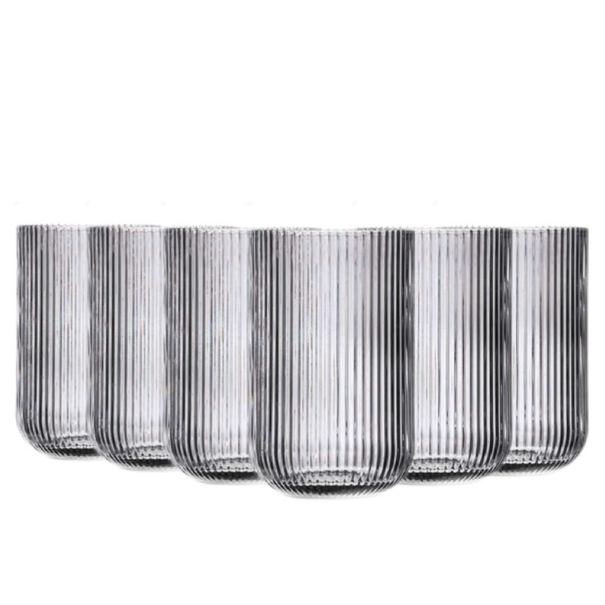 Set de 6 Vasos de Colores de cristales,Vaso de Vidrio de 430ml ,Productos de vidrio de alta calidad,Vasos de Bebida, Alcohol y Agua, Apto para uso diario