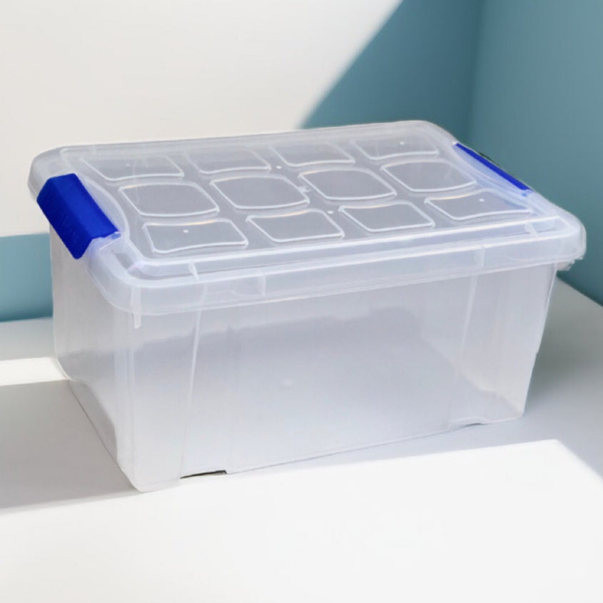 Set 3 Cajas de Ordenación 5L Almacenamiento Plástico Transparente Hermético