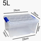 Set 3 Cajas de Ordenación 5L Almacenamiento Plástico Transparente Hermético