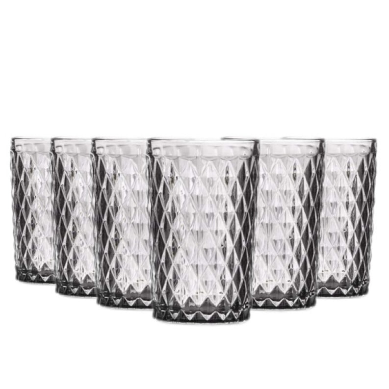 Set de 6 Vasos de Colores de Cristales de 370ml, Productos de Vidrio de Alta Calidad - Apto para Uso Diario