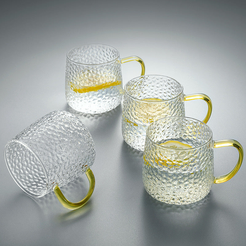 Set de 6 Tazas Transparentes de Cristal de 300cc para Agua, Café, Té, Bebidas y Alcohol