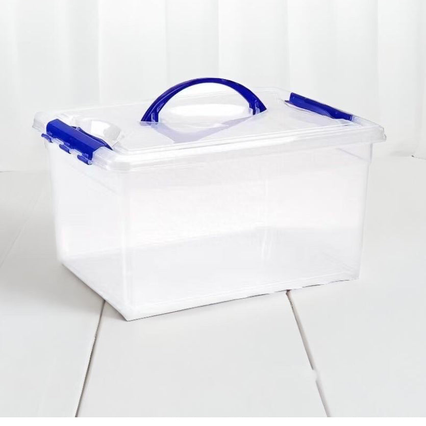 Set 3 Cajas de Ordenación 12L Almacenamiento Plástico Transparente Hermético