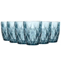 Set de 6 Vasos Colores, Vaso de Cristal agua de 300 ml, Vaso de Agua y Bebidas, Aptos para Lavavajillas (Azul)