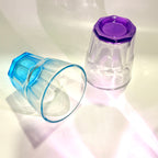 Set de 6 Vasos Colores y Transparente, Vaso de Cristal agua de 285 ml, Vaso de Agua y Bebidas, Aptos para Lavavajillas