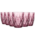 Set de 6 Vasos Colores, Vaso de Cristal agua de 300 ml, Vaso de Agua y Bebidas, Aptos para Lavavajillas (Rosa)