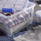 Set 3 Cajas de Ordenación 35L Almacenamiento Plástico Transparente Hermético
