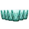 Set de 6 Vasos Colores o Transparente, Vaso de Cristal agua de 300 ml, Vaso de Agua y Bebidas, Aptos para Lavavajillas (Verde)