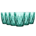 Set de 6 Vasos Colores o Transparente, Vaso de Cristal agua de 300 ml, Vaso de Agua y Bebidas, Aptos para Lavavajillas (Verde)