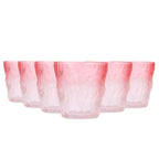 Set de 6 Vasos Colores o Transparente, Vaso de Cristal agua de 270 ml, Vaso de Agua y Bebidas, Aptos para Lavavajillas (Vaso Rosa 270ml)