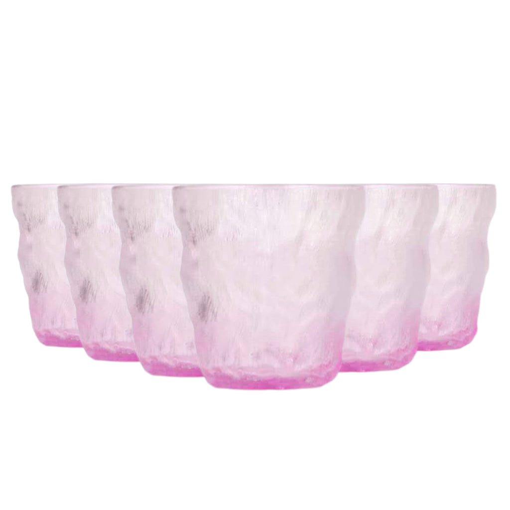 Set de 6 Vasos Colores o Transparente, Vaso de Cristal agua de 270 ml, Vaso de Agua y Bebidas, Aptos para Lavavajillas (Vaso Morado 270ml)