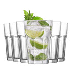Set de 6 Vasos de Cristal Agua, Vasos de Cristal Transparente de 365cc,Aptos para Lavavajillas