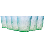 Set de 6 Vasos Colores o Transparente, Vaso de Cristal agua de 270 ml, Vaso de Agua y Bebidas, Aptos para Lavavajillas (Vaso Verde 270ml)