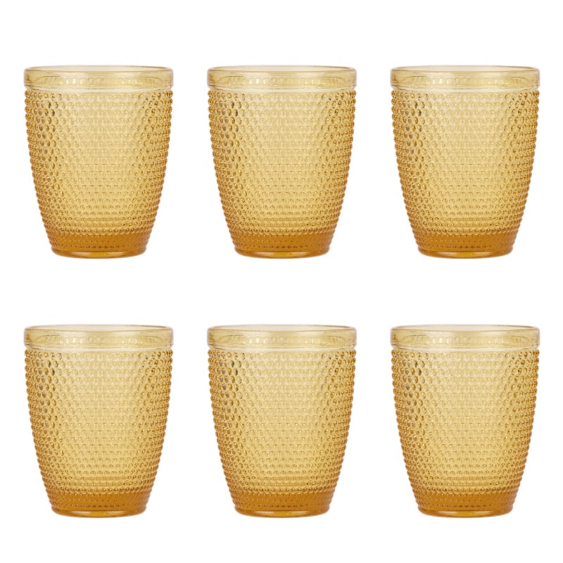 Set de 6 Vasos de Cristal de Colores 250ml ,Vidrio de Alta Calidad | Apto para Lavavajillas