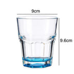 Set de 6 Vasos Colores y Transparente, Vaso de Cristal agua de 285 ml, Vaso de Agua y Bebidas, Aptos para Lavavajillas