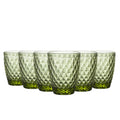 Set de 6 Vasos de Cristal 250ml | Diseño de Diamante Elegante | Aptos para Lavavajillas | Vidrio Sin Plomo para Agua y Refrescos