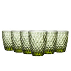 Set de 6 Vasos de Cristal 250ml | Diseño de Diamante Elegante | Aptos para Lavavajillas | Vidrio Sin Plomo para Agua y Refrescos